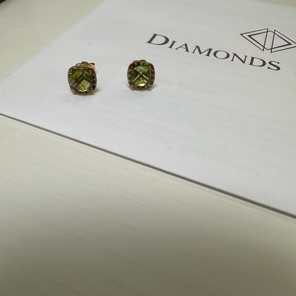 Diamonds Direct Peridot Stud Earrings
